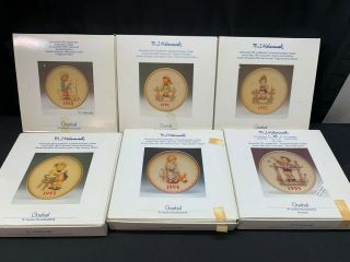 Set Of 6 Goebel / Hummel Collector Plates 1990,  1991,  1992,  1993,  1994,  1995