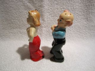 Vintage Drunken Man & Angry Woman Salt and Pepper Shakers Naughty Risque 3