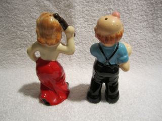 Vintage Drunken Man & Angry Woman Salt and Pepper Shakers Naughty Risque 5
