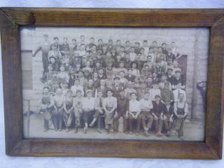 Vintage Black & White Framed Photograph Of Union/factory Workers