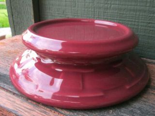 Longaberger Pottery Woven Traditions Red Pillar Candle Base 6.  75x2.  5 "