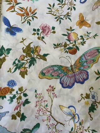 Vintage Springmaid Twin Flat Sheet Met Museum Art Windsong Butterfly Floral