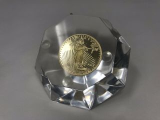 1933 Twenty Dollar Walking Liberty Gold Coin Acrylic Diamond Paperweight