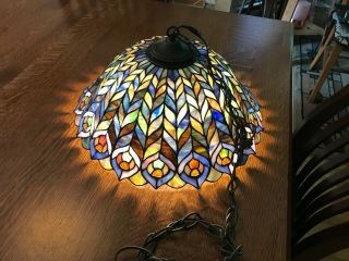 Vintage Multi - Color Ceiling Hanging Light Lamp Swag - Plastic Acrylic