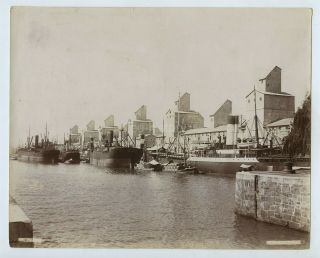 Buenos Aires Harbour Argentina Ships & Grain Elevators 1904 - 1914 Photo