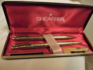 Vintage Sheaffer 12k Rolled Gold Pen And Pencil Set In Case