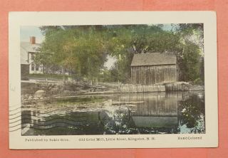 1936 Old Grist Mill Kingston Postcard East Kingston Nh Cancel