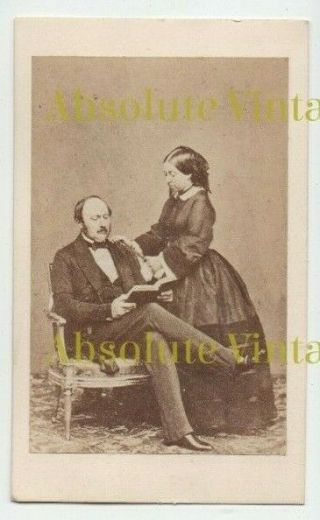 Old Cdv Photo Queen Victoria & Prince Albert Royal Family Portraits Series 1860s