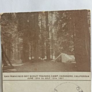 1921 Real Photo Postcard RPPC San Francisco Boy Scout Training Camp CASADERO CA 3