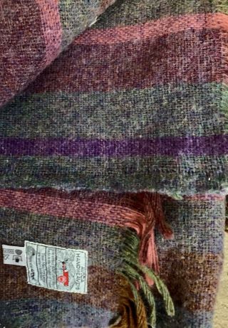 Pastel Striped Avoca Handweavers Ireland 100 Handwoven Pure Wool Blanket Throw