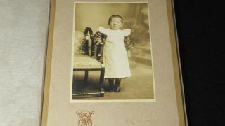 7143 1910s Formosa Old Photo / Japanese Young Boy In Apron W Taipei Taiwan