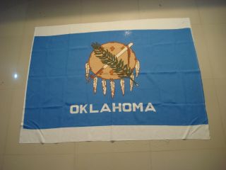 Large - Oklahoma Vintage Marine Flag / Banner - 100 Cotton - 100