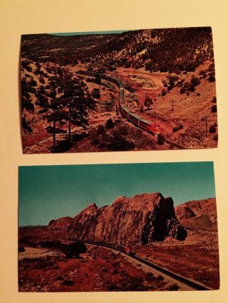 Two Old Santa Fe Railway Postcards Chief Hi - Level El Capitan Locomotiv