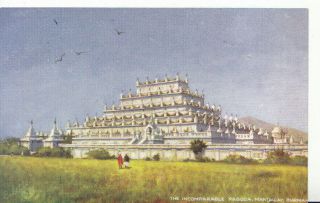 Burmah Postcard - The Incomparable Pagoda - Mandalay - Ref 2768a