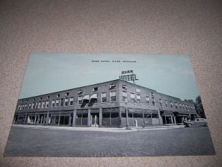 1940s Hotel Elms Downtown Niles Michigan Linen Postcard