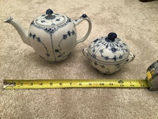 Royal Copenhagen Porcelain Tea Pot And Sugar Bowl W Lid