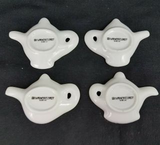 Mary Engelbreit 2002 Set of 4 Ceramic Teabag Holders Teapot Motif 6