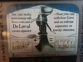 Antique Magic Lantern Advertising Slide Farm Delaval Cream Separator