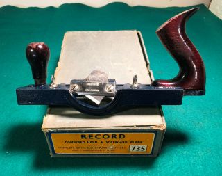 Vintage Record 735 Hard Softboard Plane Box Cutters Instructions Made In England