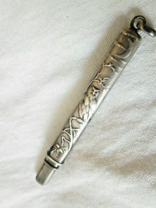 C.  1890 Art Nouveau French Silver Hallmarked Cased Pencil