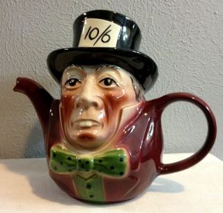 Vintage Staffordshire Alice In Wonderland Mad Hatter Tea Pot Tony Wood