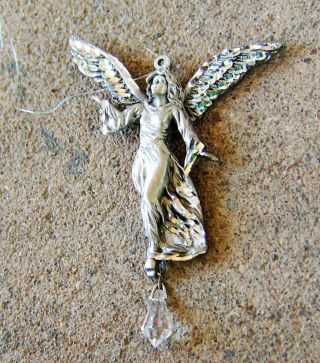 Spoontiques Pewter ANGEL ORNAMENT 2322 Diamond - Cut Accents,  with Crystal 2