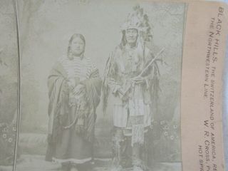 CRAZY BEAR Native American Indian Stereoview 1880s Pine Ridge South Dakota Photo 4