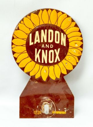 Alf Landon And Knox Metal License Plate Topper Kansas Gop 1936 Political Tin
