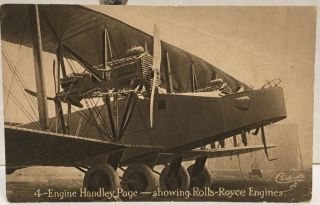 Handley Page Airplane With Rolls Royce Engines Raphael Tuck Aviation Postcard