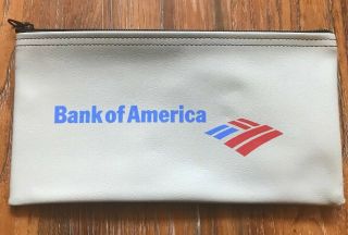 Grey Bank Of America Zipper Deposit Money Bag