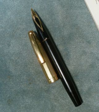 Sheaffer Imperial Viii Touchdown Fountain Pen Black Gold Cap