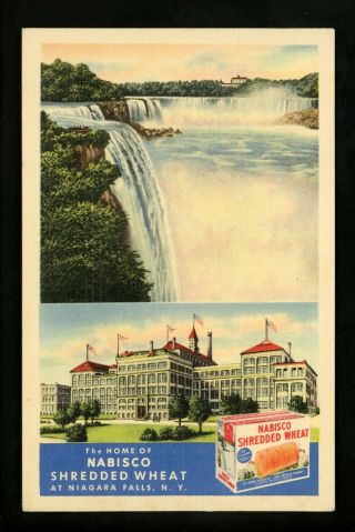 Advertising Postcard Nabisco Shredded Wheat,  Niagara Falls,  York Ny Linen