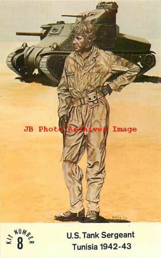 Advertising Card,  Squadron Rubin Miniatures Promo,  Us Tank Sargent Tunisia No 8