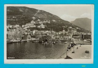 Black And White Postcard Mailed From Bergen,  Norway,  In 1952