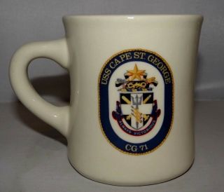 Uss Cape St.  George Cg - 71 U.  S.  Navy Cruiser Crew Member Coffee Mug Cup Mil - Art