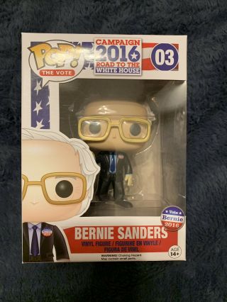 Funko Pop The Vote Bernie Sanders Rare With Pop Protector