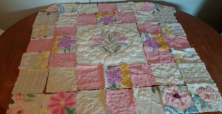 41 Vintage Chenille Bedspread Quilt Fabric 6 Inch Squares Lap Quilt Kit