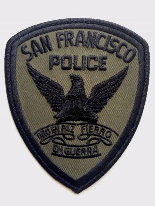 San Francisco Police Department Shoulder Patch Od/ Black Subdued