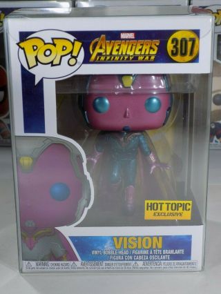 Funko Pop 307 Vision Marvel Avengers Infinity War Hot Topic Exclu Protector Case