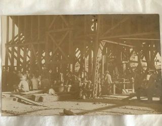 Antique C.  1900 Rppc Eureka Nevada Mining Postcard Photo Changing Shifts - 6