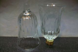 Clear Ribbed Prism Glass Shade Globe Peg Votive Cup Tea Candle Holder Replacemnt