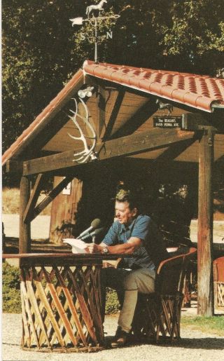 Ronald Reagan Delivers Radio Broadcast From Ranch Postcard Political