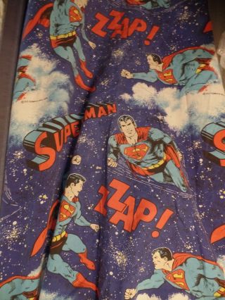 Vintage 1978 Dc Comics Superman Bed Sheets Fitted Twin Man Of Steel Zzap