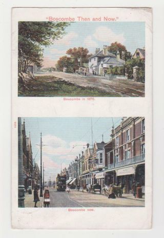 Boscombe,  U.  K.  2 Views - Then (1876) & Now (1909),  Dorset,  Bournemouth,  1909