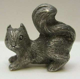 Vintage Spooniques Pewter Squirrel Miniature Figurine Woodland Backyard Animal