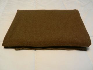 Vintage Us Army Wool Blanket 56 " X 76 " - Wwii Era - Great Shape - Survival Gear