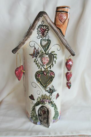 Heart Cottage Ceramic Candle Holder Blue Sky Clayworks By Heather Goldmine