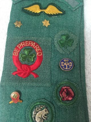 Vintage Girl Scout Sash 60’s To 70’s Ithaca York With 31 Badges Plus Pins 4