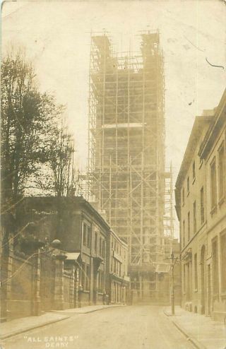 Rp Derby St Davids Church Scaffolding Building Real Photo 1908 Derbyshire