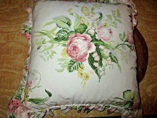 Laura Ashley Bedding Decor Pillow Rose Bouquet 16 "